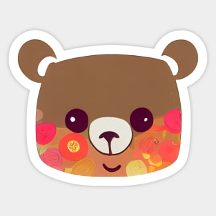 Cute Flower Bear Sticker